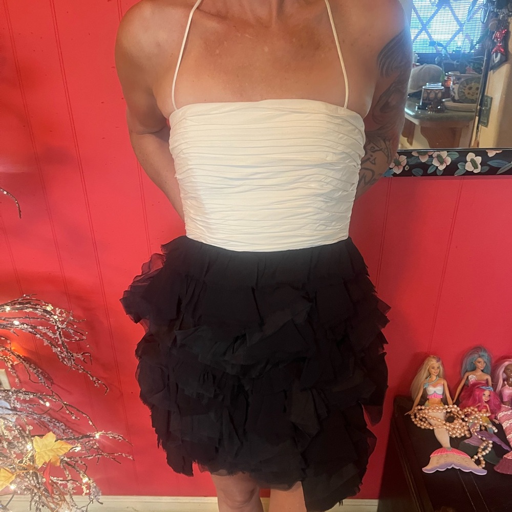 NWT Alice+Olivia Black and cream cocktail dress. Size 2